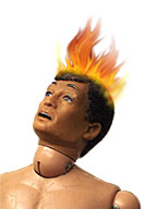 Lieutenant Tom Ward, flock hair alight